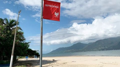 A qualidade da água em 175 praias é monitorada semanalmente, com 30 delas apresentando alta concentração de bactérias fecais - Imagem: Reprodução/ Cetesb
