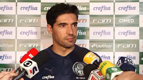 Abel Ferreira já tinha se irritado com o assunto em entrevista coletiva depois do jogo contra a Inter de Limeira, na última quinta-feira (09) - Imagem: reprodução/Twitter @CabineSport