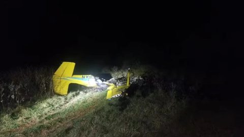 Aeronave caiu nas proximidades da Fazenda Barra Mansa, conhecida por ter sido cenário da novela Pantanal - Imagem: Divulgação / Polícia Civil-MS