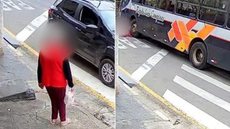 Câmeras de segurança registraram o momento do atropelamento - Imagem: Reprodução / TV Globo