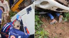 Jovem de 18 anos vai parar embaixo de caminhão durante acidente grave - Foto: Reprodução / Globo