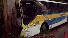 Acidente com ônibus escolar fere seis crianças em Itatiba - Imagem: Reprodução / TV TEM