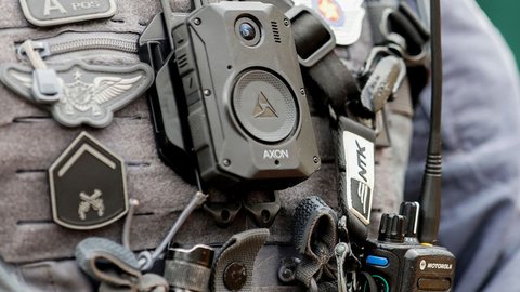 Policia MIlitar de São Paulo (PMSP) com câmeras corporais - Imagem: Reprodução / Agência Brasil / Paulo Pinto