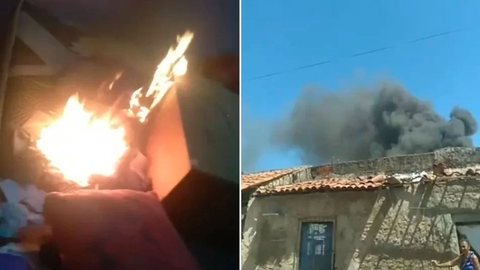 VÍDEO - adolescente incendeia casa da própria mãe e ameaça: "Vai dormir no inferno" - Imagem: reprodução Metrópoles