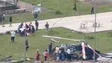 O helicóptero caiu no Parque da Rocinha - Imagem: reprodução Twitter @Jr_Ferreira93