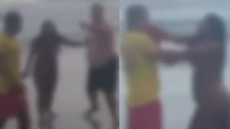 Vídeo mostra momento em que guarda-vidas é atacado pelos banhistas - Imagem: Reprodução