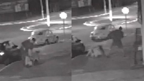 Imagens mostram garota sendo espancada pelo namorado no meio da rua - Imagem: reprodução/TV Globo