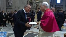 Vice-presidente da República, Geraldo Alckmin e Papa Leão XIV - Imagem: Reprodução / Vatican News