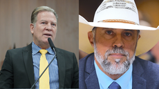 Deputados Major Araújo e Amauri Ribeiro protagonizaram forte discussão durante sessão da Alego, encerrada após intervenção da Polícia Legislativa - Imagem: Reprodução