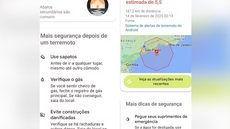 Alerta de terremoto é enviado para moradores de Ubatuba - Imagem: Reprodução