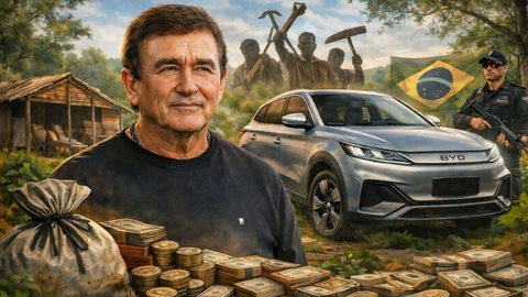 Inclusão da BYD se deu após operação que encontrou trabalhadores em condições precárias; Amado Batista nega irregularidades em suas propriedades - Imagem gerada por IA