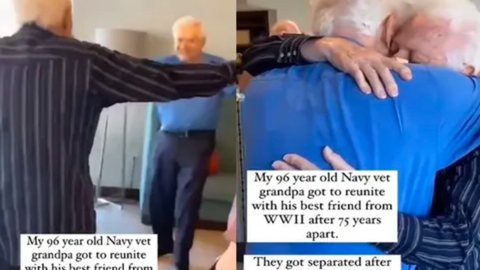 Emocionante! Amigos separados na Guerra se encontram depois de 75 anos - Imagem: reprodução Instagram
