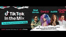 Anitta, Cardi B, Niall Horan e Charlie Puth vão se apresentar em evento do TikTok - Imagem: Reprodução/TikTok