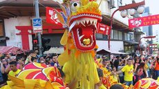 O tradicional desfile da dança do leão e dragão marca o início das festividades do Ano Novo Chinês em São Paulo - Imagem: Reprodução | Rogério P D Luz
