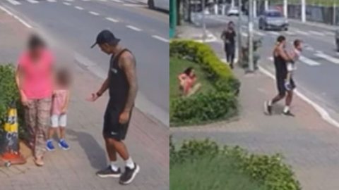 Após rave, homem impede sequestro de criança de 3 anos em SP - Imagem: Reprodução | Câmeras de segurança