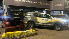 Veículo com placas adulteradas foi abordado durante patrulhamento de rotina. - Imagem: Divulgação/Polícia Militar.