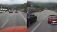 Vídeo mostrando arrastão na estrada para litoral de SP viraliza; assista - Imagem: reprodução TikTok