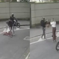 Vítimas caminhavam pela calçada quando foram surpreendidas por criminosos em uma motocicleta - Imagem: Reprodução