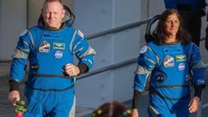 Sunita Williams e Barry Wilmore estão presos na estação espacial desde junho - Imagem: Reprodução / X / @camalees