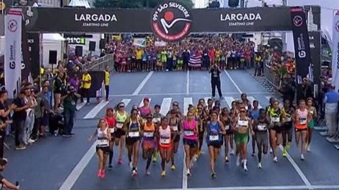 Atletas iniciam percurso da 99ª edição da São Silvestre - Imagem: Reprodução / Rede Globo