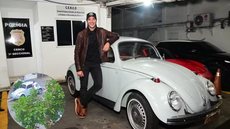 Ator Leandro Lima celebra recuperação do Fusca "Diamante" roubado em São Paulo - Imagem: Reprodução / @AgNews