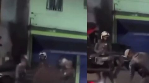 A agressão ocorreu na madrugada de segunda-feira e imagens captadas por testemunhas estão sendo analisadas pelas autoridades competentes - Imagem: Reprodução