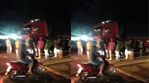 IMAGENS FORTES! Caminhão avança em acampamento bolsonarista e atropela manifestante - Imagem: reprodução