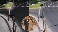 Um vídeo mostra o momento em que Patrícia Scheuer atropela casal brasileiro, resultando na morte de Fernando e ferimentos graves em Cleusa. - Imagem: Reprodução / Cameras de segurança / Redes sociais