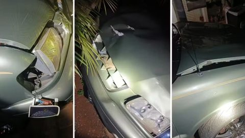 Câmeras de segurança registraram o impacto violento do atropelamento, enquanto o motorista fugiu sem prestar socorro às vítimas - Imagem: Reprodução/G1