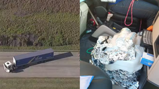 Carreta bloqueou o Rodoanel por mais de cinco horas após suspeita de bomba - Imagem: Reprodução | TV Globo