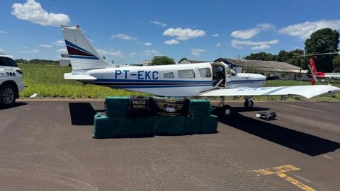 Avião com 400kg de cocaína é Interceptado no Interior Paulista - Imagem: Divulgação / Polícia Militar