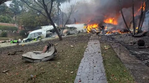 Avião com 58 passageiros cai em Vinhedo, interior de SP - Imagem: Reprodução / Arquivo pessoal / Claudia Vitorino