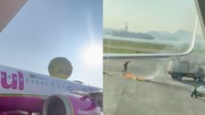 VÍDEO - balão cai sobre avião e pega fogo em aeroporto - Imagem: reprodução G1