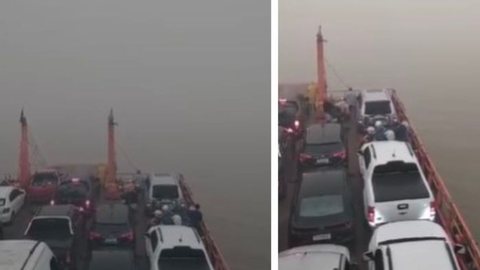 VÍDEO: balsa fica à deriva no rio Amazonas, em meio à fumaça de queimadas - Imagem: reprodução redes sociais