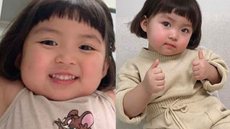 Bebê coreana que viralizou com figurinhas cresceu e ganhou irmã que é a cara dela; veja - Imagem: reprodução redes sociais