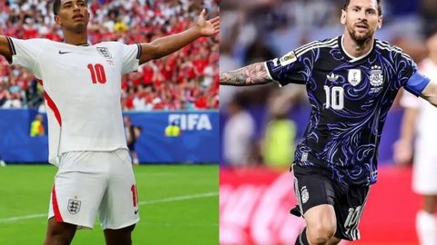 Bellingham e Messi lideram confronto entre Argentina e Inglaterra por vaga na decisão - Imagem: Reprodução/REUTERS