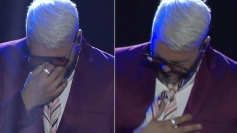Após divórcio, Belo cai no choro durante apresentação ao vivo; assista - Imagem: reprodução Multishow