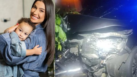 Bianca Andrade e babá do filho continuam internadas em hospital; carro fica destruído - Imagem: Reprodução/ Instagram @bianca/Polícia Rodoviária Federal