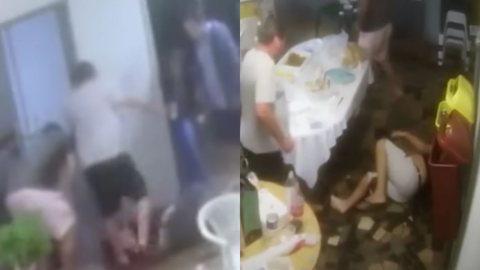 VÍDEO: Bolsonarista que matou petista levou diversos chutes da cabeça - Imagem: reprodução UOL