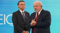 Lula e Bolsonaro durante debate da TV Globo - Imagem: Reprodução / Stephanie Rodrigues / g1