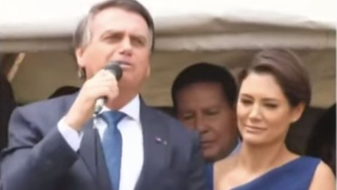 O presidente discursou em Brasília nesta quarta-feira, após o desfile em comemoração ao 7 de setembro - Imagem: reprodução YouTube