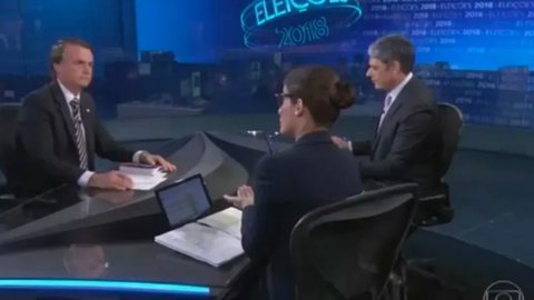 Bolsonaro será entrevistado no Jornal Nacional novamente por Renata Vasconecellos e William Bonner - Imagem: reprodução TV Globo