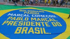 Faixa de Marçal para a presidência, em ato na Av. Paulista. - Imagem: Reprodução | Redes Sociais