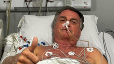 Ex-presidente publicou foto direto do hospital e afirmou estar estável após sentir fortes dores abdominais: "Seguimos firmes" - Imagem: Reprodução | Redes Sociais