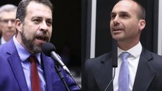 Boulos apresenta denúncia contra Eduardo Bolsonaro por conspiração contra o Brasil - Imagem: Divulgação / Câmara dos Deputados / Vinicius Loures / Bruno Spada