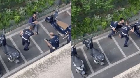 Policiais italianos são flagrados espancando brasileira em plena luz do dia - Imagem: reprodução