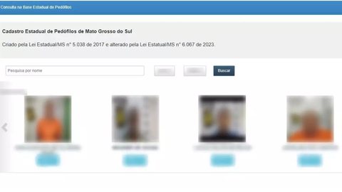 Cadastro de criminosos sexuais - Imagem: Reprodução