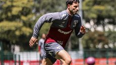Calleri no treino na manhã de terça-feira (21) - Érico Leonan/SPFC/ Reprodução/ Gazeta Esportiva