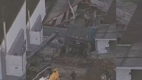Defesa Civil planeja inspecionar os danos à residência afetada - Imagem: Reprodução / TV Globo