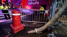 Cano de esgoto estoura e invade área VIP do Anhembi - Imagem: Reprodução / Fábio Tito / g1